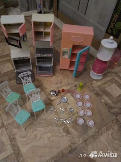 Мебель для кукол, кухня, свет, звук