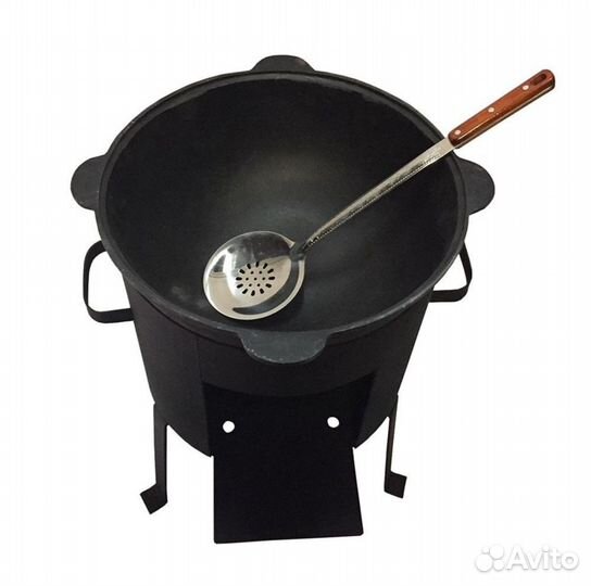 Комплект казан узбекский чугунный +очаг 8л