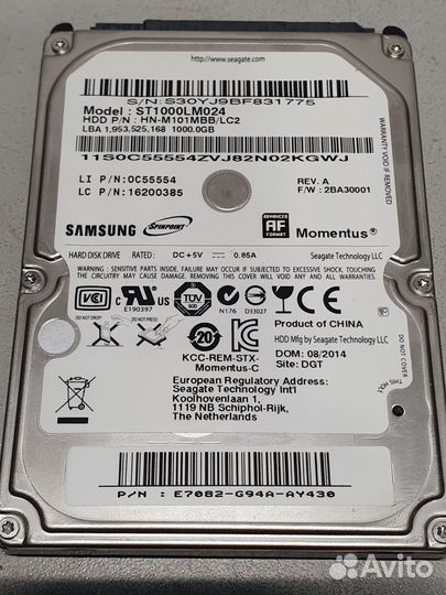 Жесткий диск 1 Тб для ноутбука