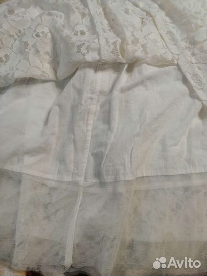 Платье для девочки белое кружевное 130 см