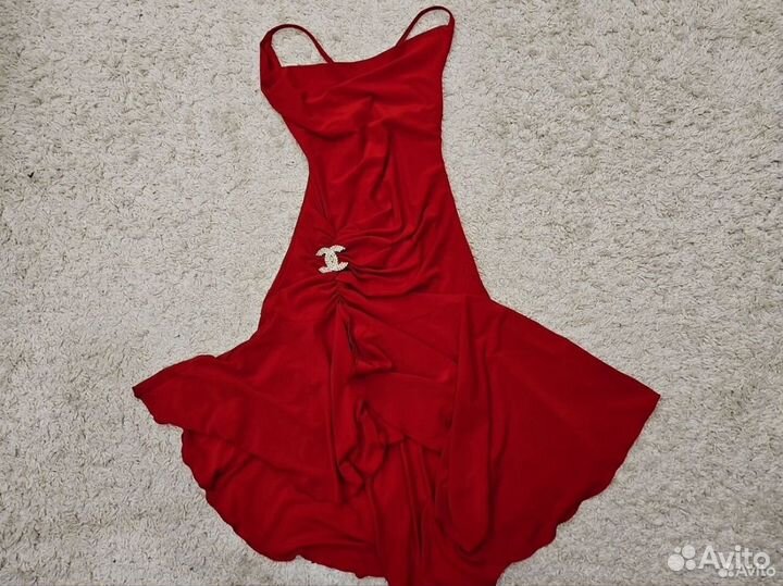 Платье красное chanel