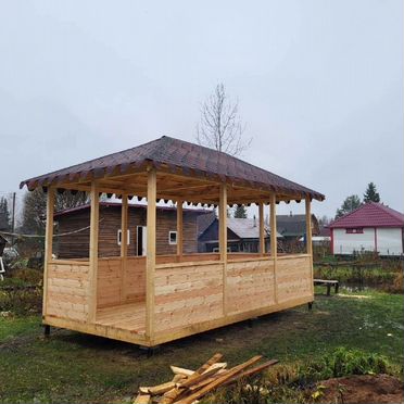 Строительство пристройки веранды террасы бани