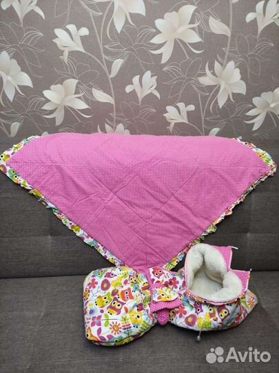 Конверт на выписку для девочки осень зима