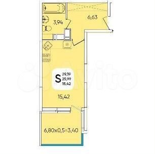 Квартира-студия, 29,5 м², 13/20 эт.