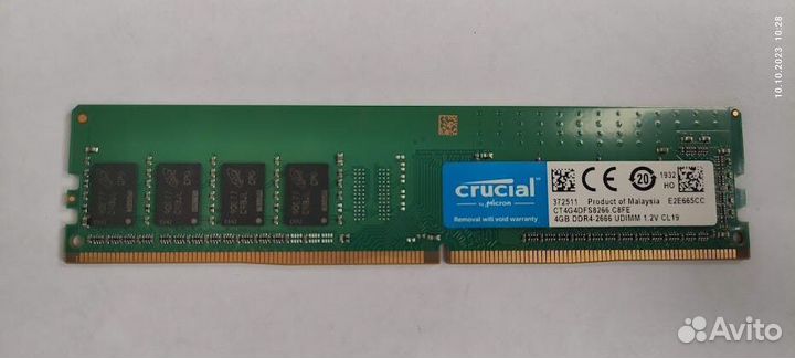 Оперативная память Crucial 4 гб DDR4 2666 мгц dimm