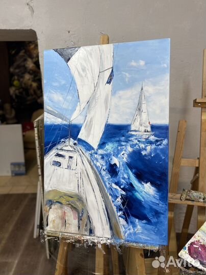 Картина маслом ‘‘Морские приключения‘‘ 60/90