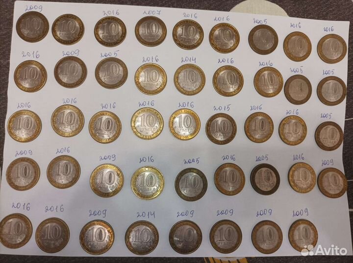 Биметаллические десятирублевые монеты