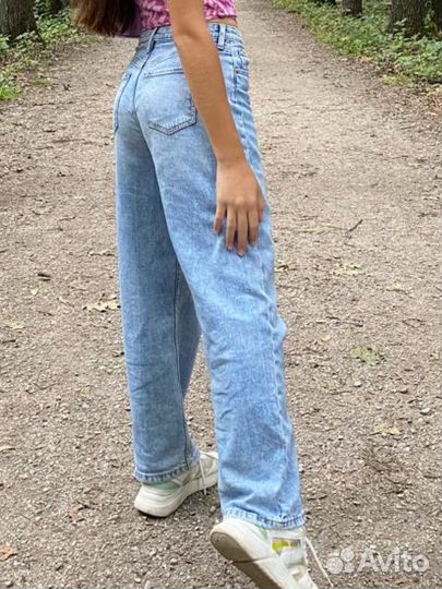 Широкие светлые джинсы H&M на девочку