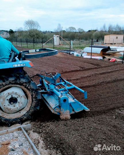 Вспашка земли, фрезеровка,уплотнение почвы, газон