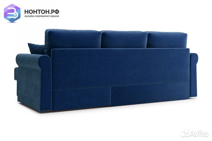 Диван угловой дельфин Лира темно-синий