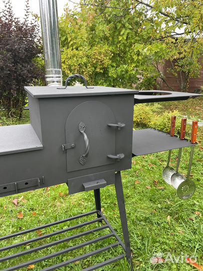 Мангал с печью под казан