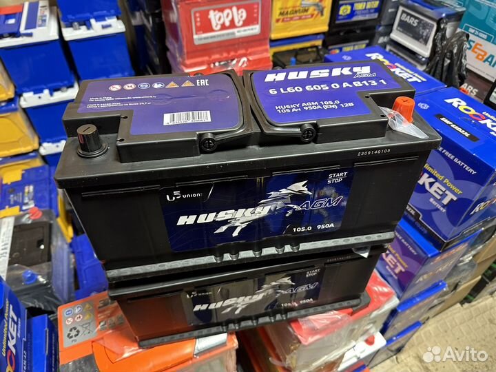 Аккумулятор Husky agm 105 ah ток 950