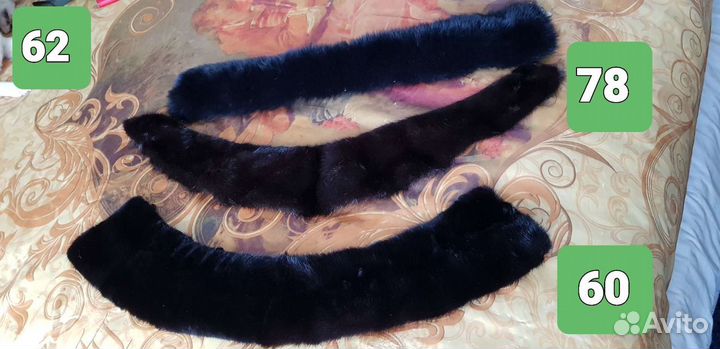 Воротник гаржетка мех норка песец цвет чёрный кори