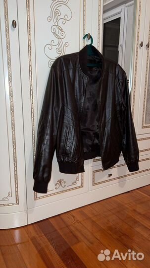 Кожаная куртка мужская коричневая