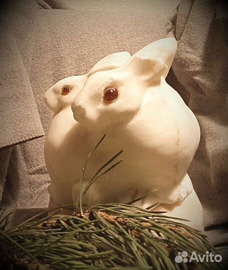 Светильник (ночник) СССР мрамор зайцы