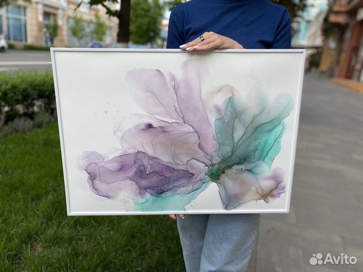 Арт-вечеринка с картиной алкогольными чернилами