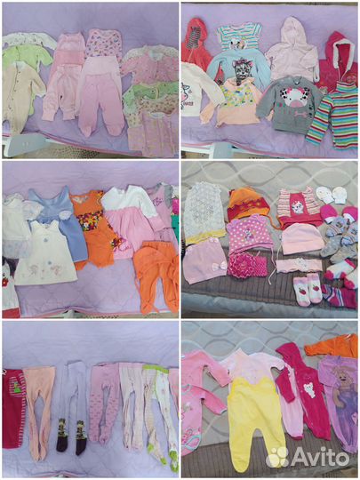 Вещи для девочки 50-68, 74-80 пакетом
