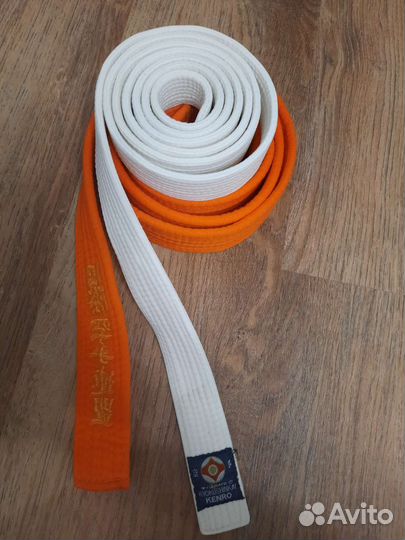 Кимоно 110 рост, защита, пояс оранжевый