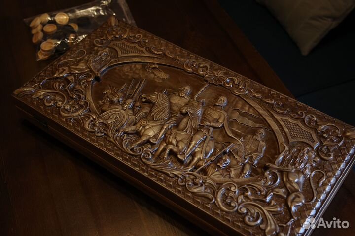 Нарды резные из дерева (Карагач)