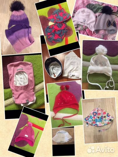 Шапки шлемы панамки повязка косынка берет, варежки