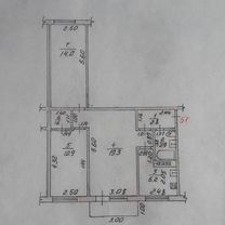 3-к. квартира, 58 м², 5/5 эт.