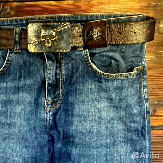 Мужской кожаный ремень 