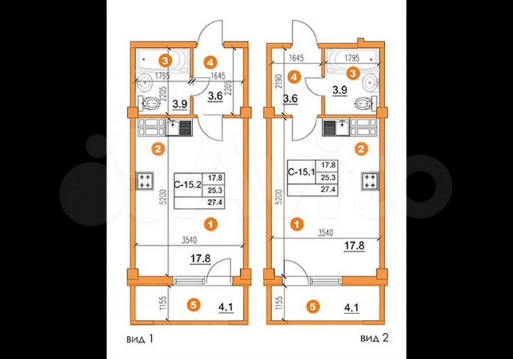 Квартира-студия, 27,4 м², 6/8 эт.