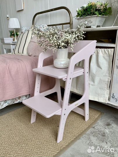 Растущий стул розовая пастель, бесплатная доставка