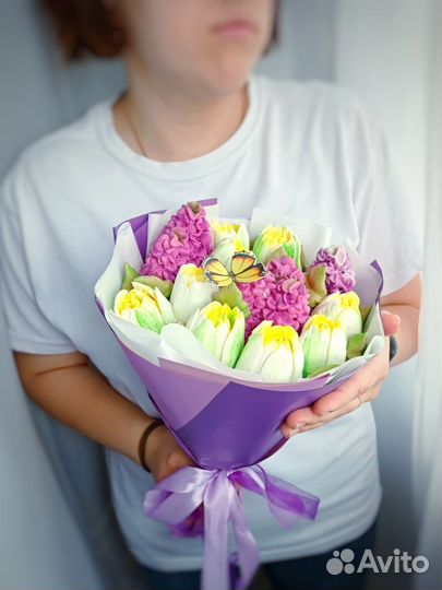 Зефирные цветы подарок на выпускной