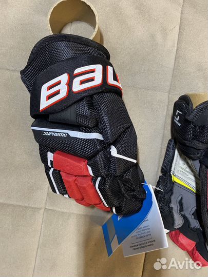 Хоккейные перчатки Bauer Mach 11 разм черн с красн