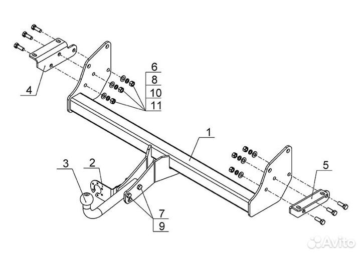 Фаркоп на Mitsubishi Pajero III, IV 2000-2007/2007