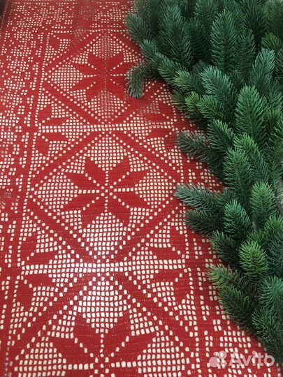 Салфетка, раннер, дорожка красная,98х48см