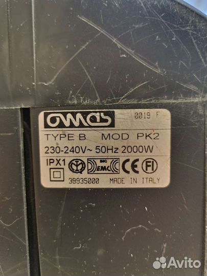 Электрообогреватель Omas 2кВт Италия