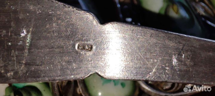 Набор чайный, кофейный, мкз Мельхиор финифть