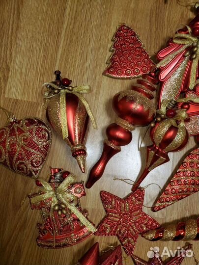 Набор ёлочных украшений 18 шт. В отличном состояни