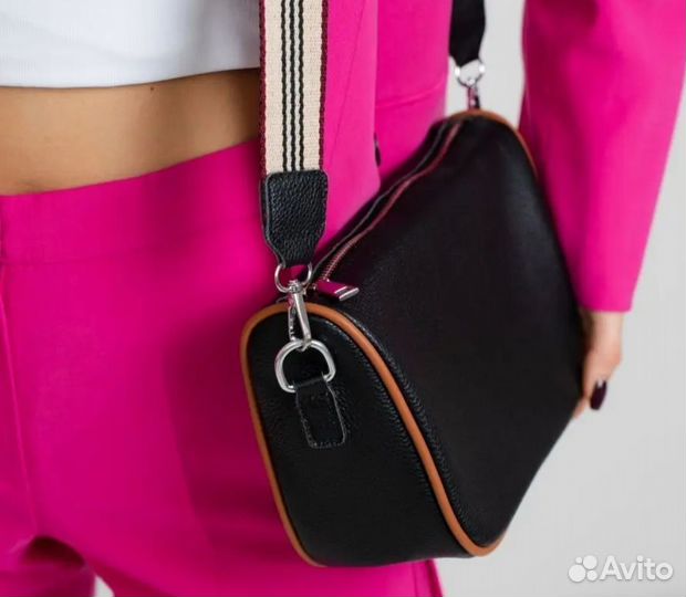 Сумка натуральная кожа чёрная женская