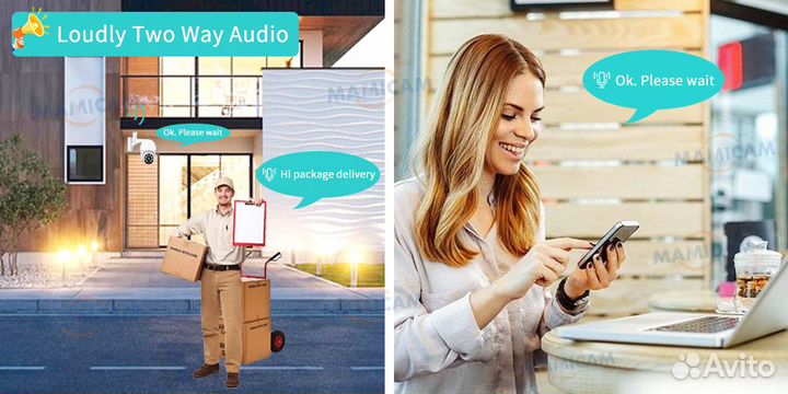 Купольная камера видеонаблюдения, Wi-Fi, 1080P HD