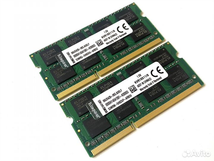 Оперативная память ddr3 8гб 1.35v 1600 SoDimm
