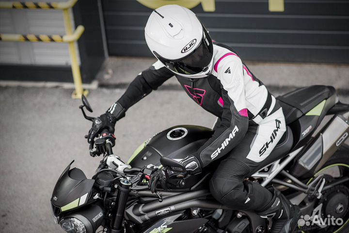 Мотокуртка женская shima miura black / white / pin