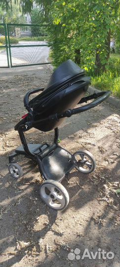 Коляска Luxmom Foo Foo 2в1 черная экокожа