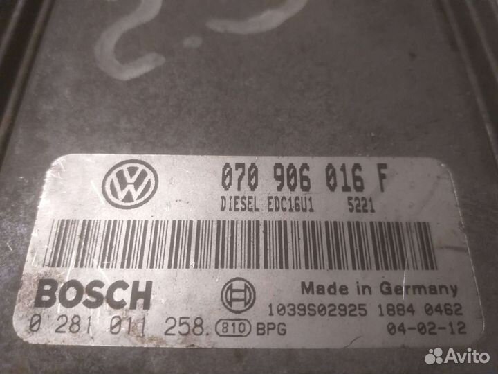 Эбу Volkswagen 070 906 016 F