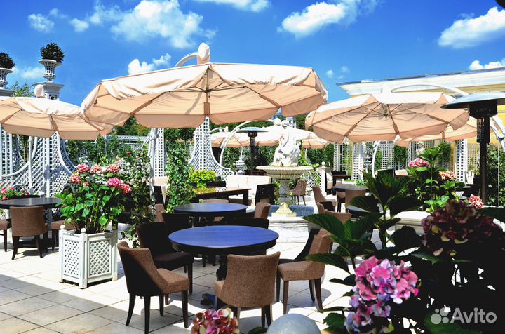 Круглые зонты. Зонты от солнца. Уличные зонты