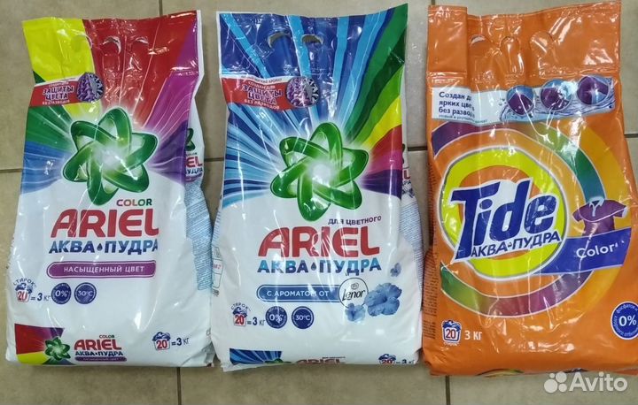 Ariel, Tide cтиральный порошок 3 кг. Автомат