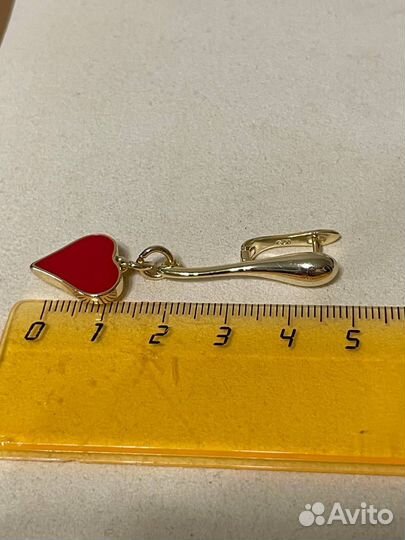 Серьги с сердечком ручная работа