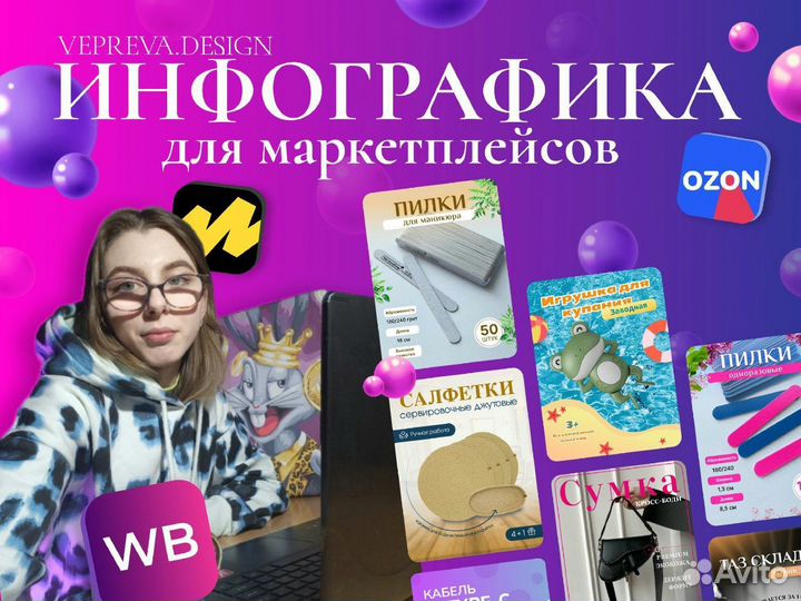 Инфографика карточки для маркетплейсов