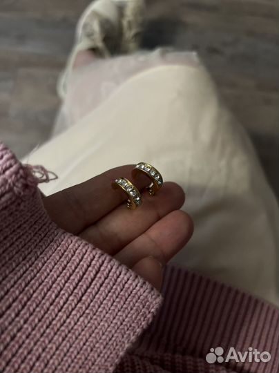 Миниатюрные клипсы с кристаллами винтаж monet