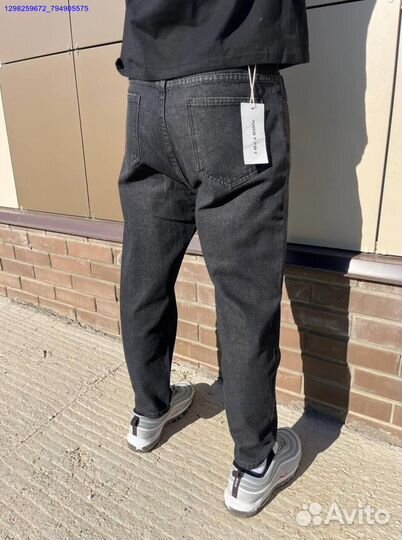 Джинсы бананы чёрные, голубые (Арт.88949)