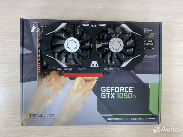 Видеокарта msi GTX 1050 ti 4 GB dual fan