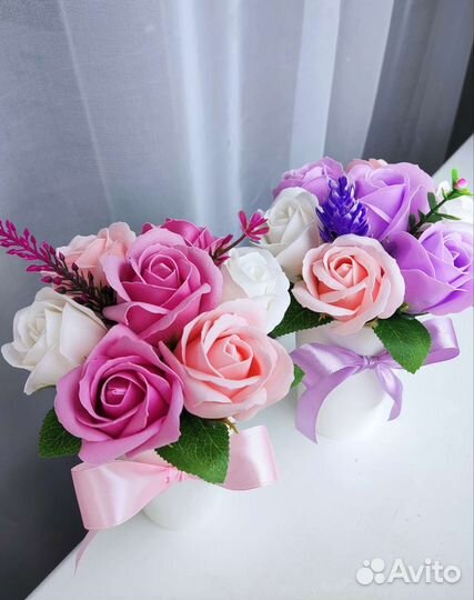 Букеты из мыльных роз