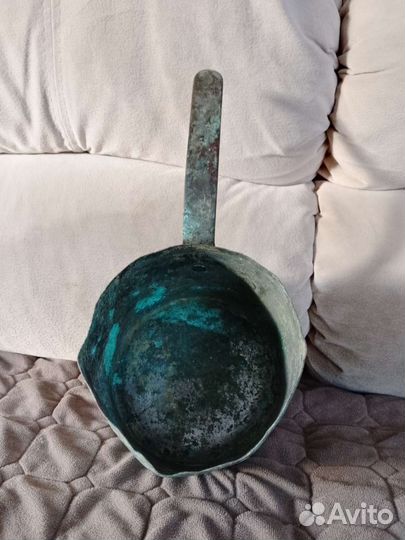 Ковш старинный медный
